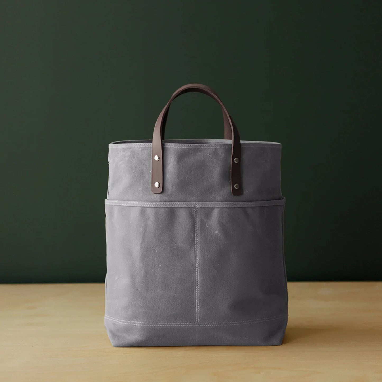 2 Way Tote Waxed Canvas Grey