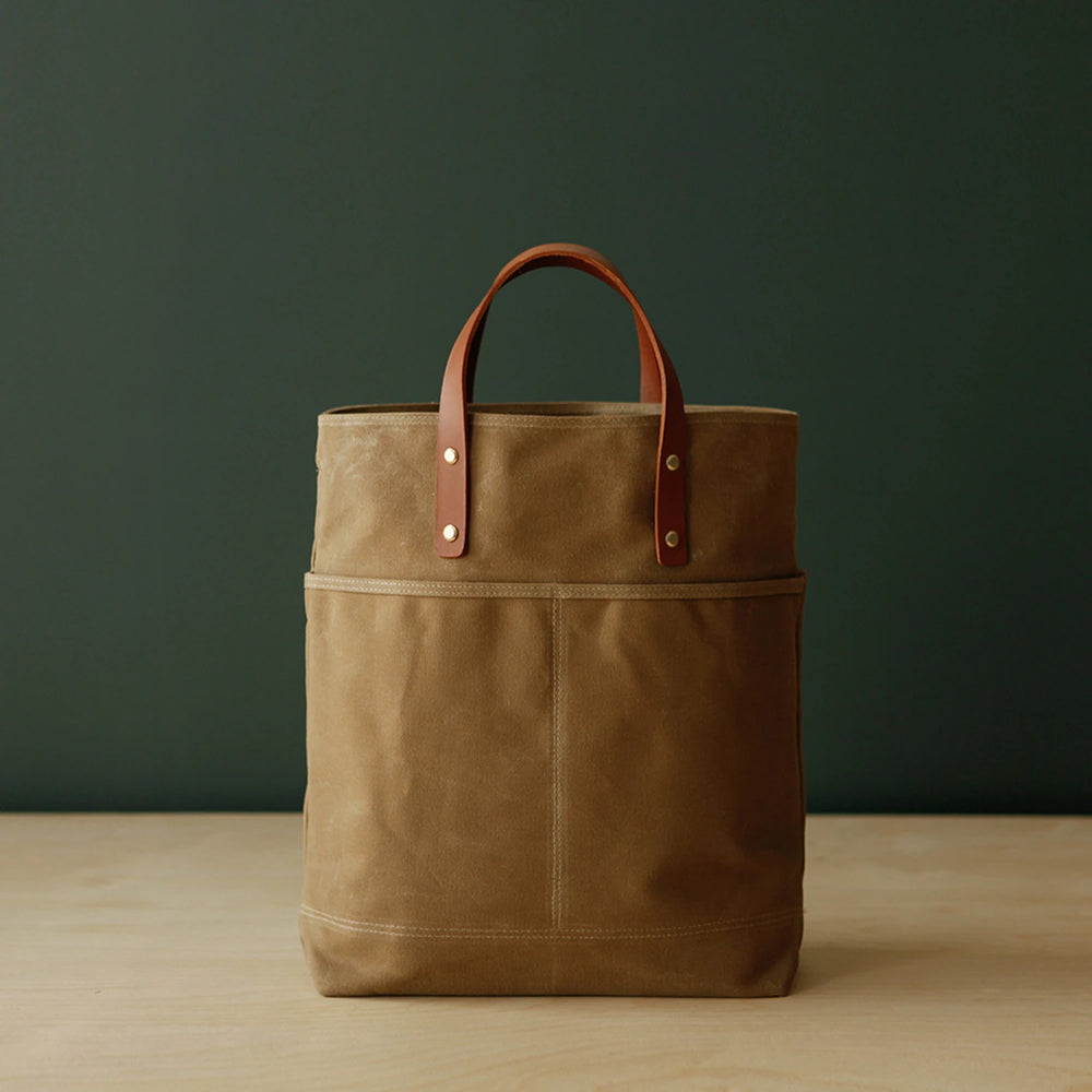 2 Way Tote Waxed Canvas Kraft