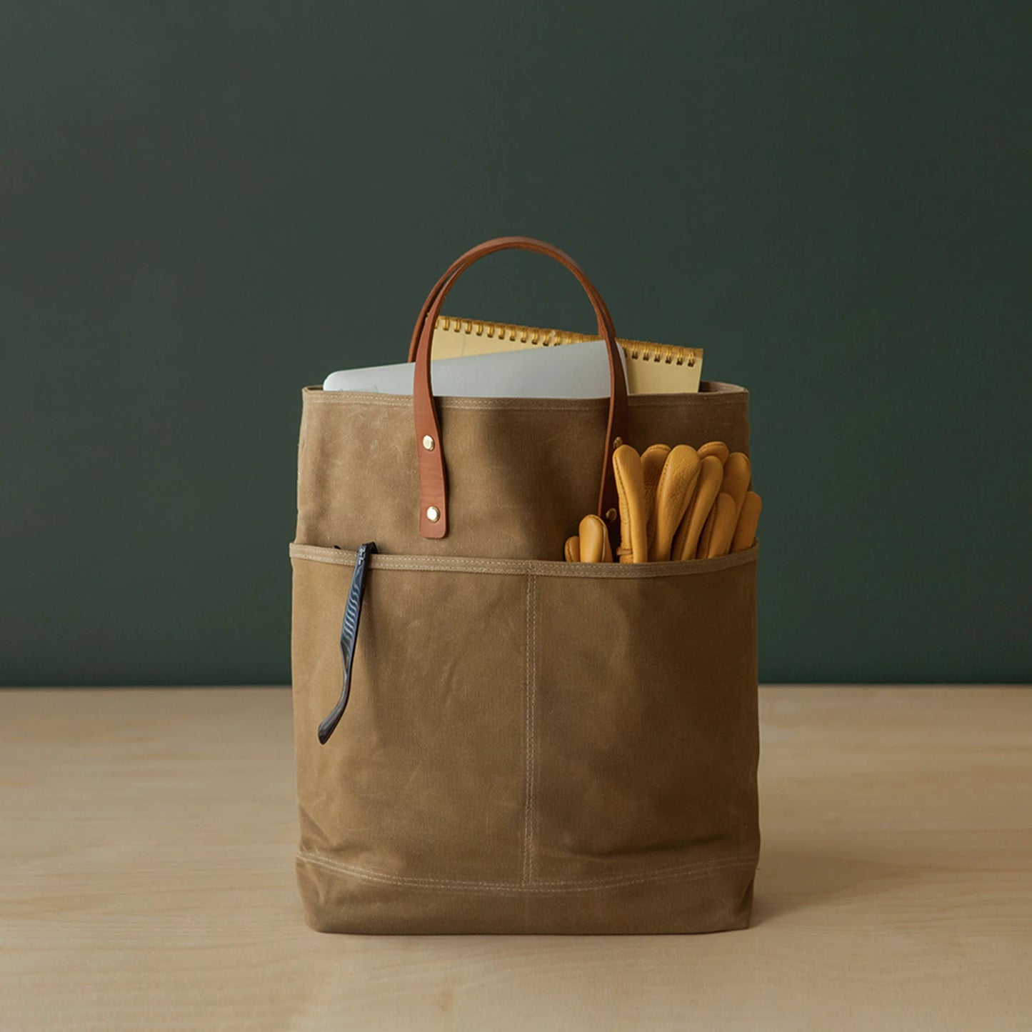 2 Way Tote Waxed Canvas Kraft