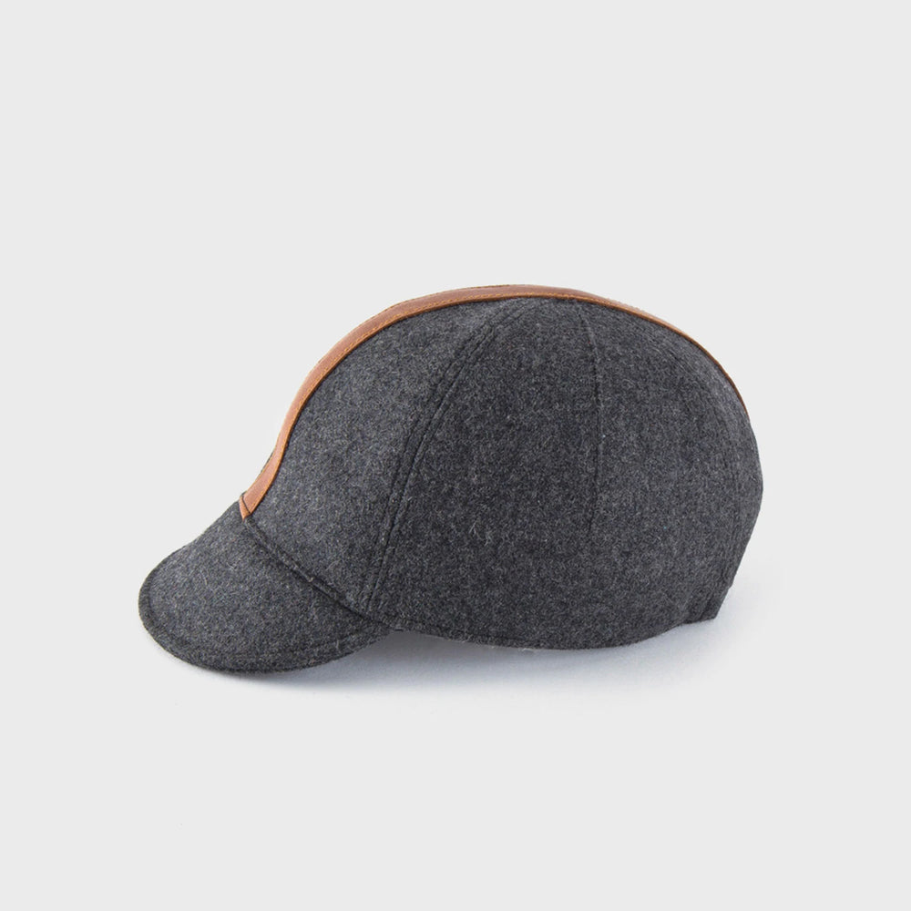 Modern Cycling Cap Grey-Leather